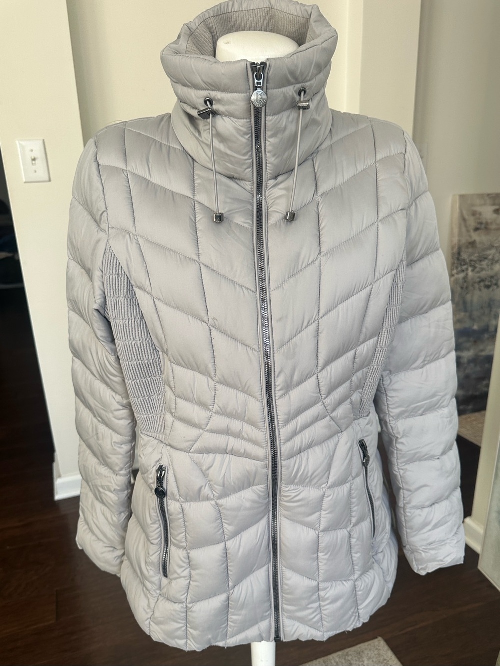 Bernardo Gray Packable Puffer Jacket L